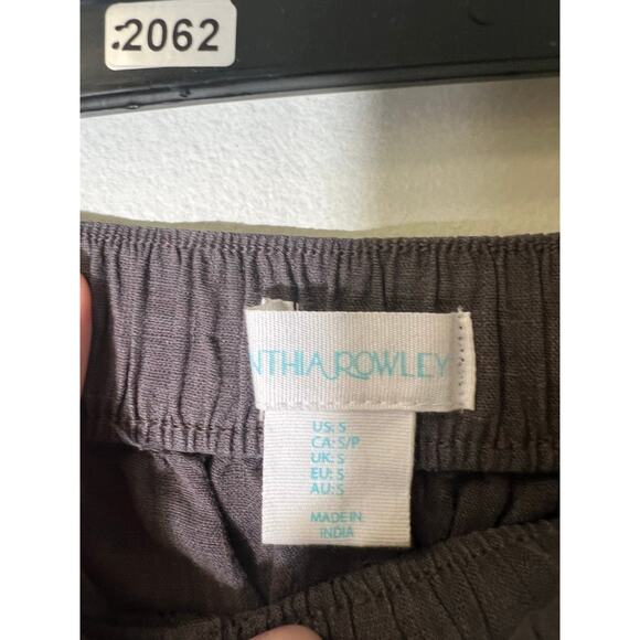 Cynthia Rowley Gray Linen Elastic Waist Loose Fit Pants SZ S - Picture 3 of 3